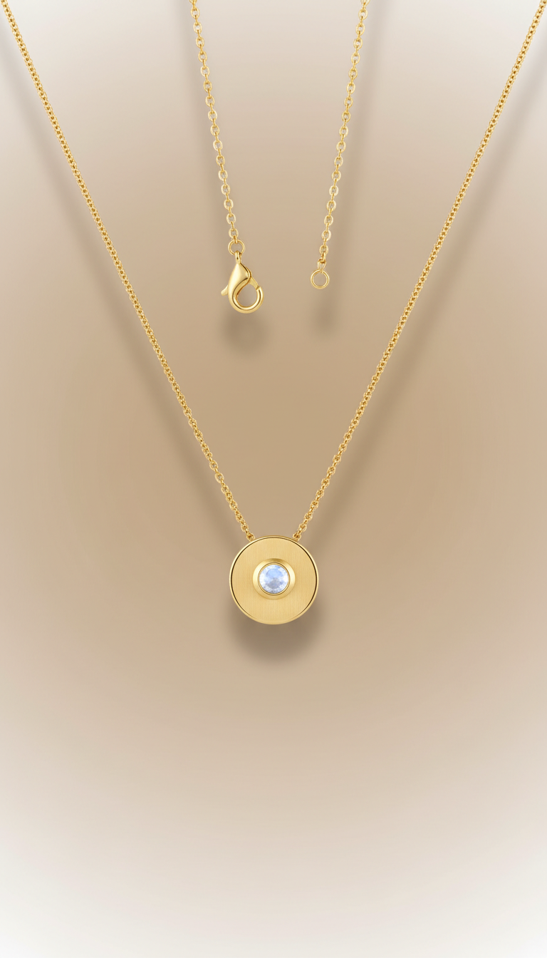 Gold-Vermeil-Halskette Minimalistisches Design